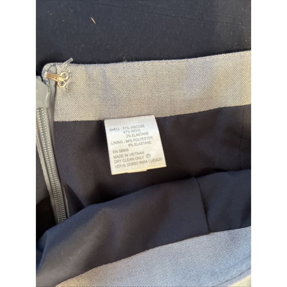 Antonio Melani‎ Blue Viscose Wool Blend Pencil Skirt Lined Zipper Career Sz8 - Picture 3 of 7